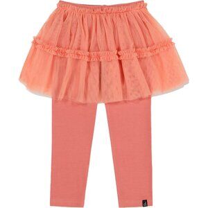 Brand new Deux par Deux Super Soft Leggings With Tulle Skirt Salmon Pink